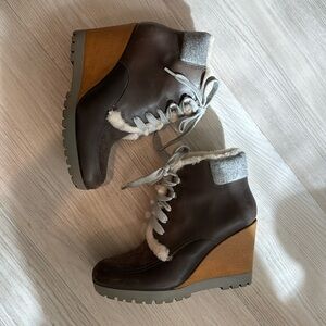Cole Haan Brown and Gray Ankle Boots